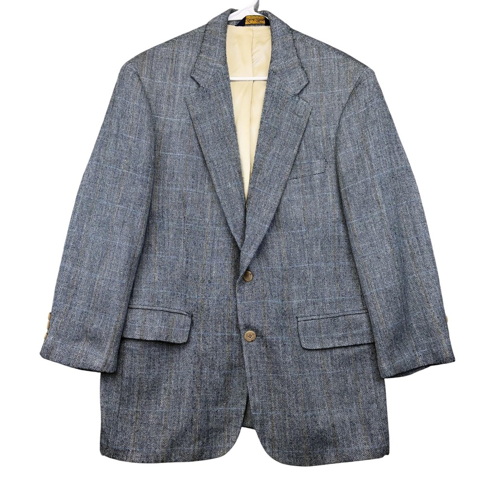 Brooks Brothers Sport Coat Mens 40 Regular Gray Wool Herringbone Tweed‎ USA